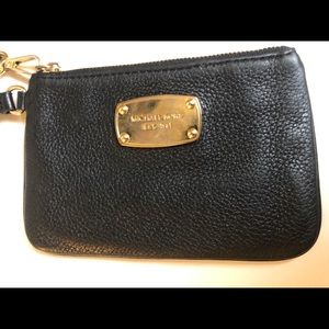 Black Leather Michael Kors Wristlet Wallet